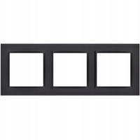 Ramka Potrójna 3-krotna do Włączników Światła Gniazdek CR3/49 Czarna KONTAKT SIMON 