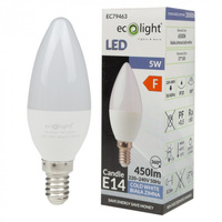 Żarówka LED Świeczka B37 E14 5W 450lm 6500K Zimna Ecolight
