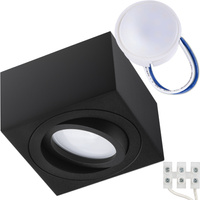 Oprawa Natynkowa HALOGENOWA Tuba Spot Ruchoma Kwadratowa Czarna 50mm + Wkład LED 7W 4000K  AMAT-S LUMILED
