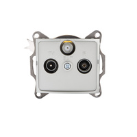 Gniazdo Antenowe RTV-SAT Końcowe Kwadratowe Srebrne LOGI Kanlux