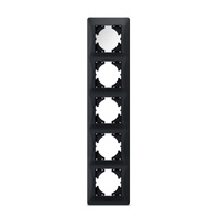 Ramka Pozioma do Gniazdek Pięciokrotny Natynkowa Czarna BINERA VIDEX