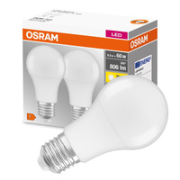 2x Żarówka LED A60 E27 8W = 60W 806lm 2700K Ciepła 150° BASE Osram