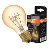 Żarówka LED Dekoracyjna A60 E27 4.8W = 35W 400lm 2200K Ciepła 320° Filament Ściemnialna Vintage 1906 Osram