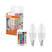 2x Żarówka LED B37 Świeczka E14 4.9W = 40W 470lm 2700K RGBW 200° Ściemnialna Pilot Retrofit Filament Osram