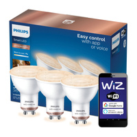 3x Żarówka LED GU10 Reflektor PAR16 4.7W = 50W 345lm 2700-6500K TW Inteligentna SMART WiFi Bluetooth Aplikacja WiZ Philips