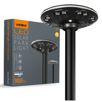 Lampa LED Solarna Uliczna Ogrodowa z Czujnikiem Ruchu 15W 1400lm 3000K-5000K CCT Czarna VL-GLSO-1254-S Videx