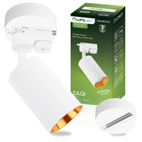 ZESTAW LUMILED SZYNA HUMA BIAŁY + REFLEKTOR SZYNOWY SAGI BIAŁO-ZŁOTY