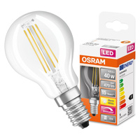 Żarówka LED P45 Kulka E14 4.8W = 40W 470lm 2700K Ciepła 320° Ściemnialna Retrofit Filament CLASSIC Osram