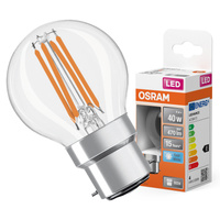 Żarówka LED P45 Kulka B22d 4W = 40W 470lm 4000K Neutralna 300° Retrofit Filament CLASSIC Osram