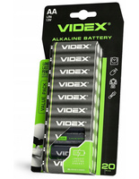 Baterie Alkaiczne Videx LR6 AA Paluszki Małe 1.5V Blister 20szt