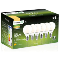 Zestaw 6x Żarówka LED P45 E14 7W = 60W 806lm 3000K Ciepła 360° Filament Mleczna LUMILED