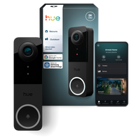 Inteligentny Wideodomofon Dzwonek do Drzwi z Kamerą 2K QHD 1440p CMOS Czarna SMART Zigbee WiFi Doorbell Secure Philips HUE