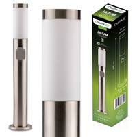 Lampa Ogrodowa Zewnętrzna E27 INOX SŁUPEK 65cm z Gniazdem 230V Lilium LUMILED