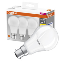 3x Żarówka LED A60 B22d 8.5W = 60W 806lm 2700K Ciepła 200° BASE Osram