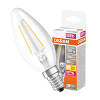 Żarówka LED B35 Świeczka E14 2.8W = 25W 250lm 2700K Ciepła 300° Ściemnialna Retrofit Filament CLASSIC Osram