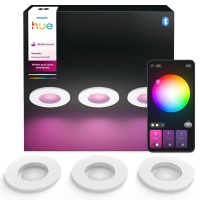 3x Oprawa Podtynkowa Wpuszczana LED Hermetyczna IP44 Łazienkowa 4.2W 400lm IP44 White and Color Ambiance RGB + TW Biała Inteligentna SMART Zigbee Bluetooth Xamento Philips HUE
