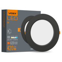 Panel LED Oprawa Podtynkowa Wpuszczana 12W 1350lm 4000K Neutralna Czarna Videx