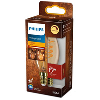 Żarówka LED Świeczka E14 B35 2.5W = 15W 136lm 1800K Ciepła Filament Bursztynowa PHILIPS  Ściemnialna
