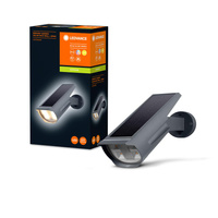 Lampa Solarna Ogrodowa Zewnętrzna Kinkiet Elewacyjny LED  0.5W 55lm 3000K IP44 Szary Z Czujnikiem Zmierzchu Endura Ledvance