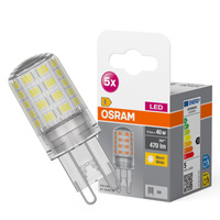 5x Żarówka LED Kapsułka G9 4.2W = 40W 470lm 2700K Ciepła 300° BASE Osram
