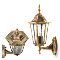 Lampa Ogrodowa Kinkiet Elewacyjny Zewnętrzny E27 IP54 Złota LO4101 Kobi