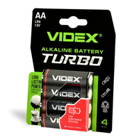 Baterie Alkaiczne Videx TURBO LR6T AA Paluszki Małe 1.5V Blister 4szt