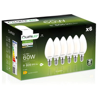 Zestaw 6x Żarówka LED ŚWIECA B35 E14 7W = 60W 806lm 4000K Neutralna 360° Filament Mleczna LUMILED