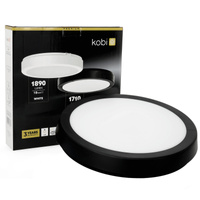 Plafon LED Łazienkowy Sufitowy Natynkowy 18W 1710lm 4000K 120° Czarny IP65 Nairos Kobi