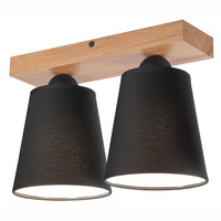 Lampa Sufitowa LULA 2xE27 Czarna Dębowa LM-2.200 Lamkur