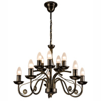 Lampa Wisząca Sufitowa DONATO 10xE14 Żyrandol Czarna Klasyczna LM-10.29 Lamkur