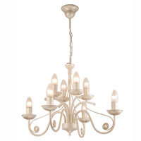 Lampa Wisząca Sufitowa DONATO 8xE14 Żyrandol Biała Klasyczna LM-8.29 Lamkur