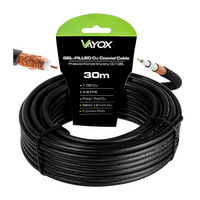 Przewód Kabel Antenowy Koncentryczny Miedź Żel CU Ziemny 4K Full HD Czarny 30M VAYOX