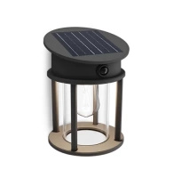 Kinkiet Ogrodowy Lampa Solarna Elewacyjna Zewnętrzna LED 3.2W 470lm 4000K IP44 z Czujnikiem Ruchu i Zmierzchu Czarna Geri Ultra Efficient Philips