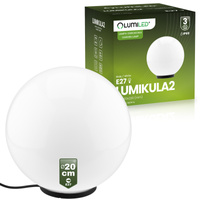 Lampa Oprawa Ogrodowa Zewnętrzna KULA LED LUMIKULA2 20cm E27 IP65 LUMILED
