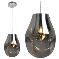 Lampa wisząca sufitowa szklana KIMBERLY CHROME chrom 1x E27 GOLDLUX (Polux)