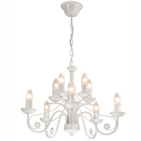 Lampa Wisząca Sufitowa DONATO 10xE14 Żyrandol Biała Klasyczna LM-10.29 Lamkur