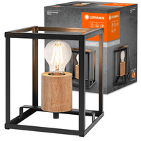 Lampa Stołowa Oprawa Biurkowa Stojąca Dekoracyjna E27 Czarny Brązowy USB-C Decor Ledvance