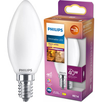 Żarówka LED E14 Świeczka B35 3.4W = 40W 470lm 2200-2700K Ciepła CRI90 FILAMENT Ściemnialna WarmGlow Philips