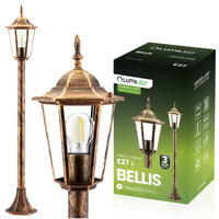 Lampa Ogrodowa Zewnętrzny E27 Niski SŁUPEK LATARNIA 110cm Patyna BELLIS LUMILED