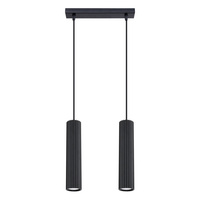 Lampa Wisząca Sufitowa Zwis Tuba Spot 2x GU10 Czarna Karbon Deep Space SL.1574 Sollux