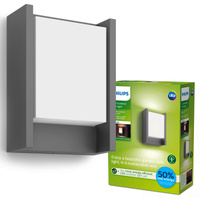 Kinkiet Ogrodowy Lampa Elewacyjna Zewnętrzna LED 4W 800lm 3000K IP44 Antracyt Arbour Ultra Efficient Philips