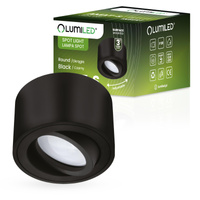 Oprawa Natynkowa HALOGENOWA Spot Tuba Ruchoma Okrągła Czarna 50mm AMAT-S LUMILED