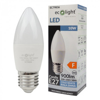 Żarówka LED Świeczka B37 E27 10W 900lm 6500K Zimna Ecolight