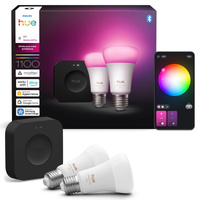 2x Żarówka LED E27 A60 8.1W = 75W 1100lm CCT + RGB SMART Inteligentna Bluetooth ZigBee White and Color Ambiance + Mostek Bridge PRO Philips HUE