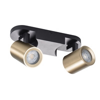 Kinkiet Oprawa Ścienna Sufitowa Regulowana LED GU10 Okrągła Czarna Złota Laurin Kanlux