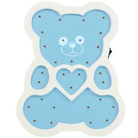 Lampka drewniana nocna dekoracyjna MIŚ NIEBIESKI LED ciepła GOLDLUX (Polux) lampka dla dzieci