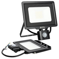 Naświetlacz LED Zewnętrzny Ogrodowy 30W 2550lm 4000K Neutralny 120° z Czujnikiem Ruchu i Zmierzchu IP65 Czarny MHC Kobi