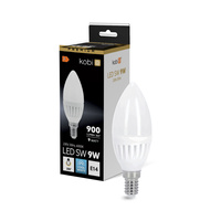 Żarówka LED E14 Świeczka 9W 900lm 6000K Zimna 200° Premium Kobi