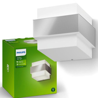 Kinkiet Ogrodowy Lampa Elewacyjna Zewnętrzna E27 IP44 Srebrna Shades Philips