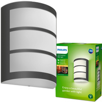 Kinkiet Ogrodowy Lampa Elewacyjna Zewnętrzna LED 3.8W 800lm 2700K Antracyt Python Ultra Efficient Philips